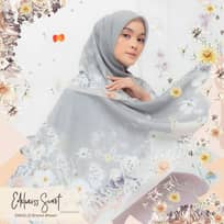 Hijabwanitacantik - Segiempat Edelweiss Scarf Series | Hijab Voal Premium | Hijab dengan Lasercut