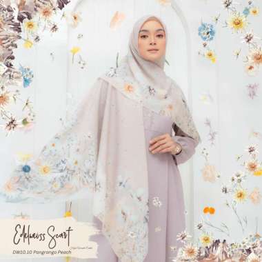 Hijabwanitacantik - Segiempat Edelweiss Scarf Series | Hijab Voal Premium | Hijab dengan Lasercut Pa