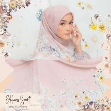 Hijabwanitacantik - Segiempat Edelweiss Scarf Series | Hijab Voal Premium | Hijab dengan Lasercut Au