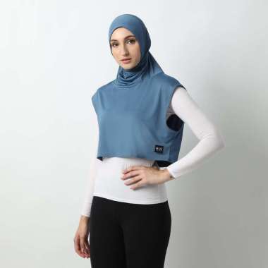 HIA Everywear Adeeva Sport Hijab Instant Slim Spandex Maroon & Denim Denim