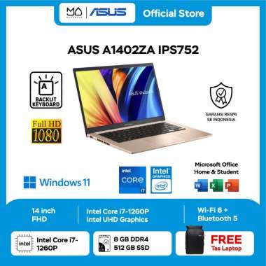 Laptop Asus VivoBook 14 A1402ZA-IPS752 - Terra Cotta [i7 1260P-8GB-SSD 512GB] - Garansi Resmi