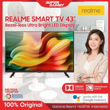 Realme AndroidTV Smart TV 43 Inch Bezel Less Android SmartTV Original Garansi Reguler