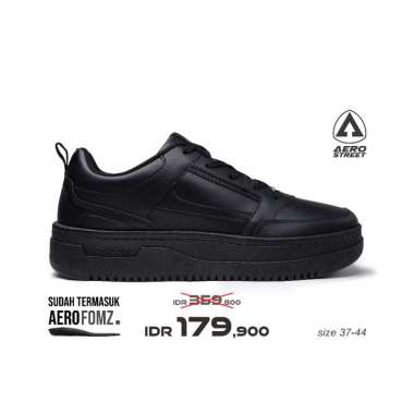 Aerostreet 37-44 Brooklyn Hitam Hitam Hitam - Sepatu Sneakers Casual Sport 37