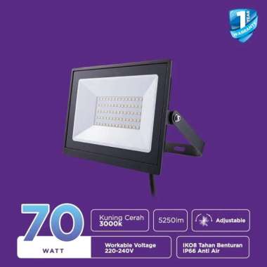 ECOLINK LAMPU LED SOROT OUTDOOR TAMAN FLOODLIGHT 70w 70watt 70 w watt Kuning 3000K