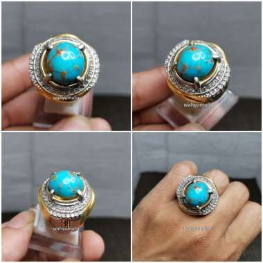 Cincin Batu Pirus Mesir Blue Fancy bagus asli Kode 2410