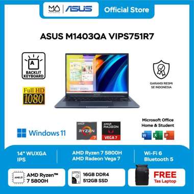 Laptop Asus VivoBook 14X M1403QA-VIPS751 Ryzen 7 5800H 16/512GB Blue Garansi Resmi
