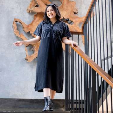 Yoenik Apparel x Barbyescollection Minju Midi Dress Semua Ukuran Polka Black
