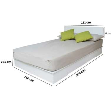 Ranjang Dipan Kayu Rangka Tempat Tidur Divan Modern Minimalis IOWA 180 Divan+Headboard 180 WG