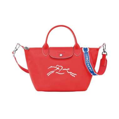 Longchamp Le Pliage Xtra Embossed Logo Small Handbag Red