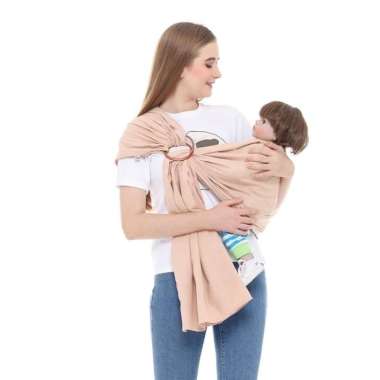 *MyBabyLand* Gendongan Mere Et Moi Ring Sling Linen Tanpa Celah Vanilla