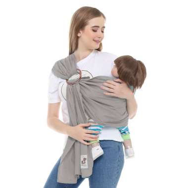 *MyBabyLand* Gendongan Mere Et Moi Ring Sling Linen Tanpa Celah Light Grey