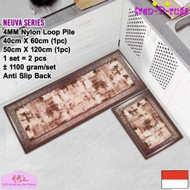 Tren-D-rugs Keset kaki motif klasik modern minimalis alas lantai bulu panjang lorong runner kitchen 