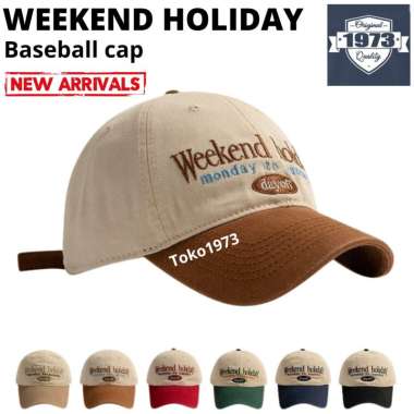 Baseball cap : WEEKEND HOLIDAY - Topi Baseball Topi Pria Topi Wanita BROWN