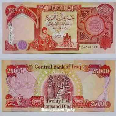 Koleksi Dinar Iraq Pecahan 25000 Dinar Original