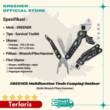 GREENER Multifunction Tools Camping Outdoor Knife Wrench Pliers Hammer Hammer