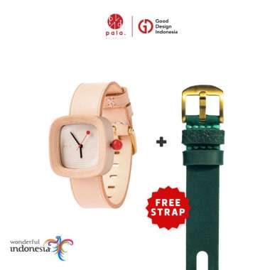 BUNDLING PALA NUSANTARA MINI NATURAL SPESIAL FREE STRAP JAM TANGAN KAYU UNISEX COKLAT