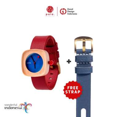 BUNDLING PALA NUSANTARA MINI KUCING MERAH SPESIAL FREE STRAP JAM TANGAN KAYU UNISEX HIJAU