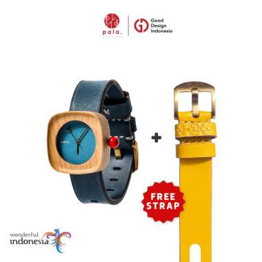 BUNDLING PALA NUSANTARA MINI ARWANA SPESIAL FREE STRAP JAM TANGAN KAYU UNISEX COKLAT