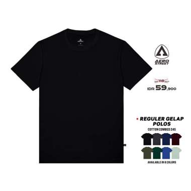 Aerostreet T Shirt Polos Gelap Kaos T-Shirt Tshirt KAAAA Hitam XL