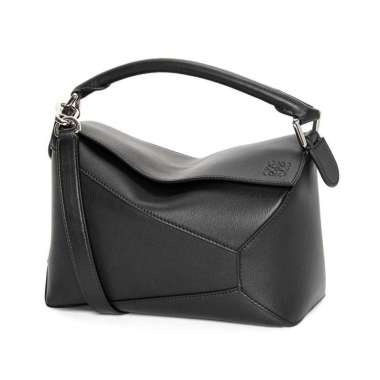 Loewe Small Puzzle Edge Bag in Classic Calfskin Black Shw Black