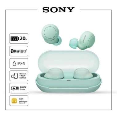 HEADSET BLUETOOTH SONY WF C500 TRUE WIRELESS ORIGINAL GARANSI RESMI Green