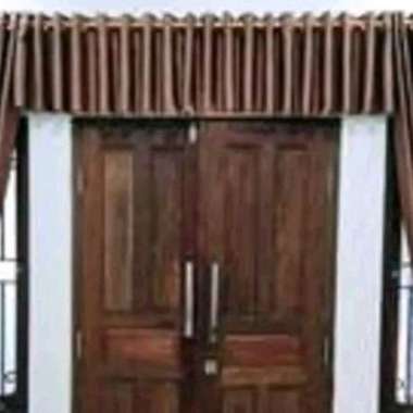 satu set hordeng jendela poni renda gorden pintu kamar panjang 2 meter 1poni  12 gel x 50cm Coklat t