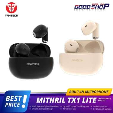 Fantech TWS Bluetooth Wireless MITHRIL TX1 LITE Built-in Microphone HItam