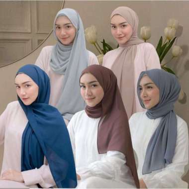 Hijab Dewasa Pashmina Ceruty Babydoll Jilbab Diamond Biru Wardah