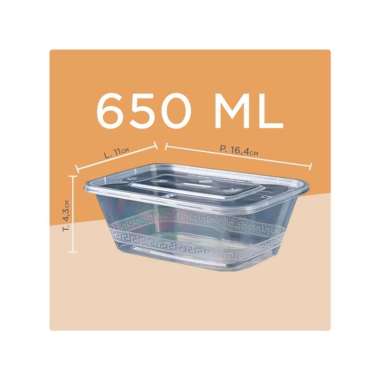 Goto Qlock Food Container Kotak Tempat Box Makanan Thinwall Plastik 650 ML
