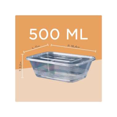 Goto Qlock Food Container Kotak Tempat Box Makanan Thinwall Plastik 500 ML