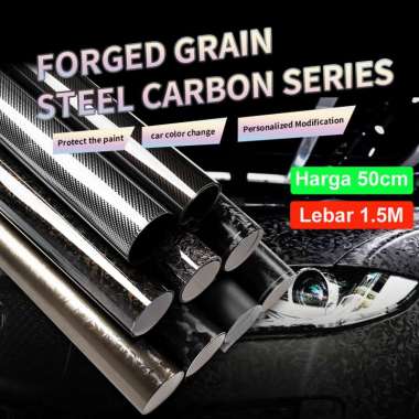 Skotlet Motor Mobil Sticker Decal Forged Carbon Gloss Lebar 1.5 Meter PET 9D GOLD