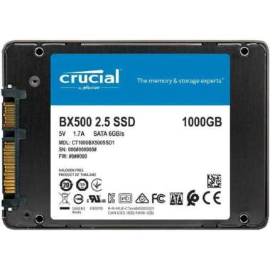 SSD SATA 2.5 INCH FOR UNTUK LAPTOP DAN AIO ALL IN ONE 1TB CRUCIAL BX500