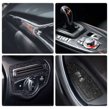 Sticker Decal Carbon PET 3D Skotlet Body Motor Mobil Lebar 1.5 m CARBON 3D GOLD