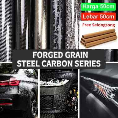 Skotlet Motor Mobil Sticker Decal Forged Carbon Fiber Lebar 50 CM FGTS GOLD