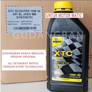 OLI MOTOR BARDAHL XTC SCOOTER JASO MB SYNTHETIC MATIC 10W 30 ORIGINAL TOKO RESMI ESTER TECHNOLOGY BE