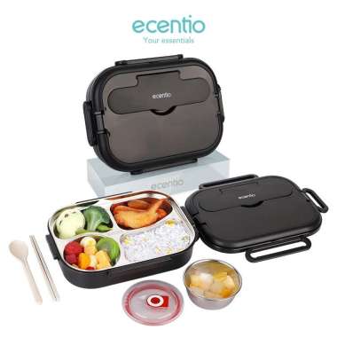 ecentio - 304 stainless steel lunch box with soup bowl - Kotak Makan 4 Sekat
