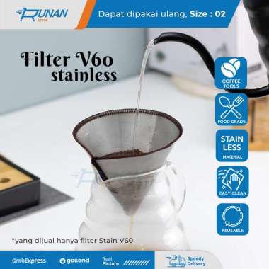 Filter V60 - Coffee Filter V60 - Filter Kopi - Saringan Reusable - Cone Coffee Dripper