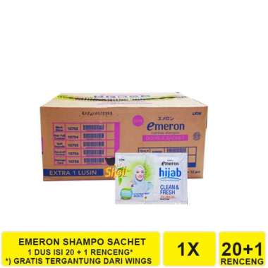 SHAMPO EMERON SACHET 1 DUS ISI 20 + 1 LUSIN EMERON HIJAB HIJAU 1 DUS