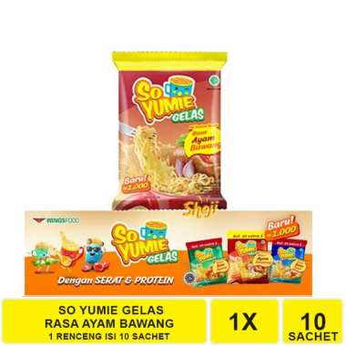 1 RENCENG ISI 10 SACHET SO YUMIE MIE GELAS SO YUMIE AYAM BAWANG 1 RENCENG
