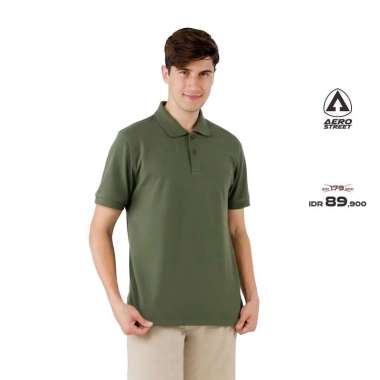 Aerostreet Polo Shirt Hans Army Green Kaos Kerah Poloshirt QFAAA XXL