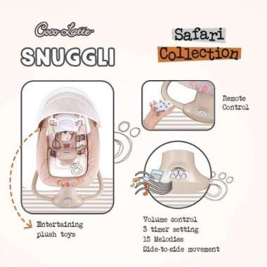 Cocolatte Weeler Snuggli Safari Collection Baby Bouncer 08001 Coco Lion