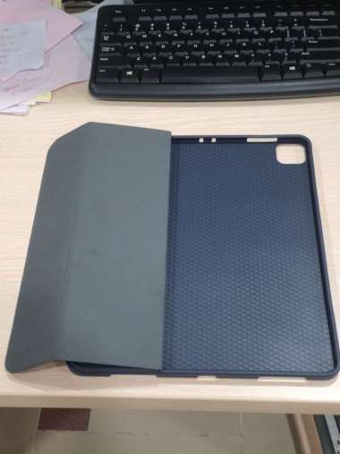 Casing SoftCase Case Sarung buku Tablet Tab +Slot Pen Stylus Samsung S9 FE+ Plus / Samsung A9 8.7in FlipCase Sarung Dompet Sampul Kesing Pelindung Tab S9 FE+ Plus Navy