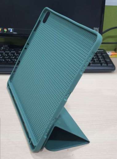 Casing SoftCase Case Sarung buku Tablet Tab +Slot Pen Stylus Samsung S9 FE+ Plus / Samsung A9 8.7in FlipCase Sarung Dompet Sampul Kesing Pelindung Tab S9 FE+ Plus Hijau