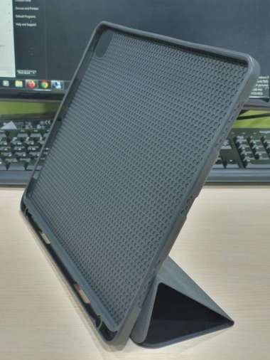 Casing SoftCase Case Sarung buku Tablet Tab +Slot Pen Stylus Samsung S9 FE+ Plus / Samsung A9 8.7in FlipCase Sarung Dompet Sampul Kesing Pelindung Tab S9 FE+ Plus Black