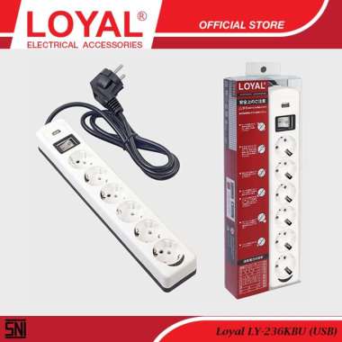 Loyal LY-236KBU Stop Kontak 6 LB + Kbl 1.5M + USB
