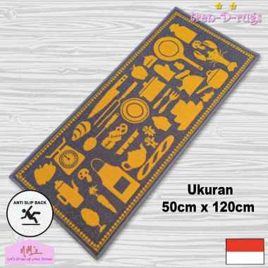 Tren-D-rugs - Keset Kaki alas lantai dapur lorong panjang runner kitchen mat bulu anti slip murah 50