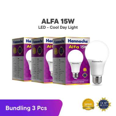 Hannochs Lampu LED Alfa 15W Cahaya Putih (PAKET 3 pcs)