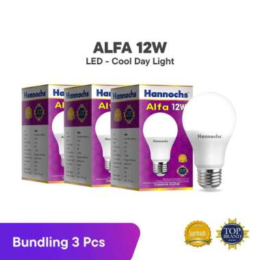 Hannochs Lampu LED Alfa 12W Cahaya Putih (PAKET 3 pcs)