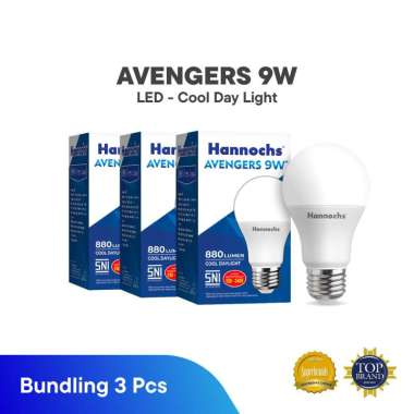 Hannochs Lampu LED Avengers 9W Cahaya Putih (PAKET 3 pcs)