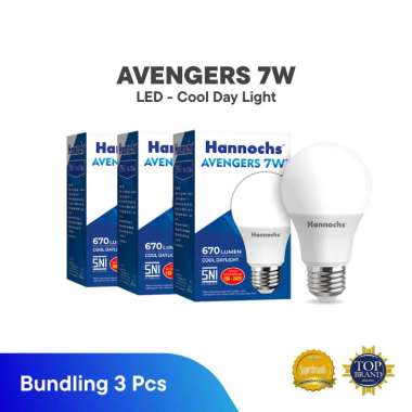 Hannochs Lampu LED Avengers 7W Cahaya Putih (PAKET 3 pcs)
